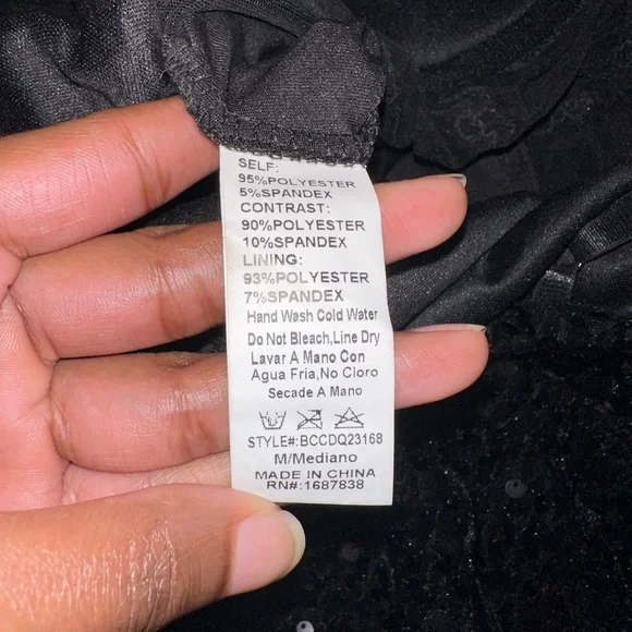 Diva Boutique Black Sequin High Slit Dress - Picture 12 of 12